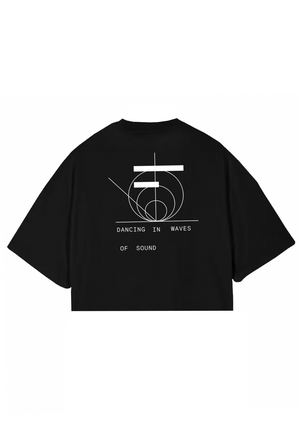 Dancing In Waves Tee Cropped - Black