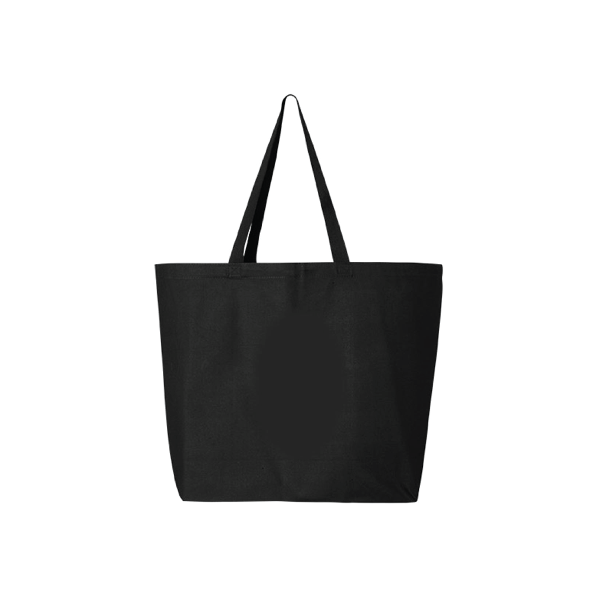 Black Large Tote Bag, Natural 100% Cotton Black Canvas Zipper Tote